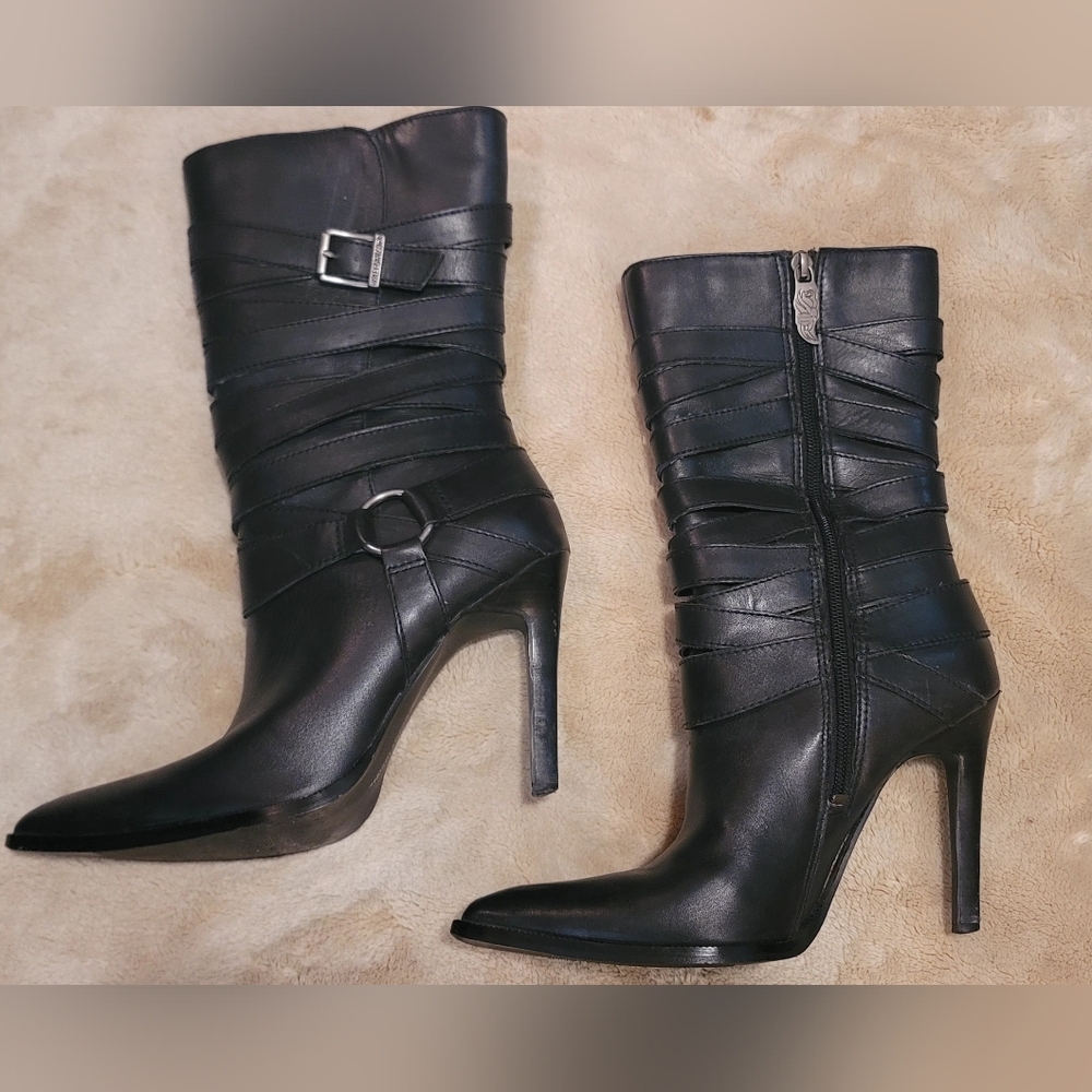 Sold!!! Women's Harley-Davidson "Mikayla"leather boots Strappy Stiletto Sz 7US